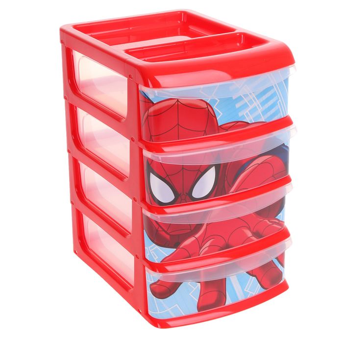 Универсальный бокс малый "Человек-паук", 4 секции, МИКС