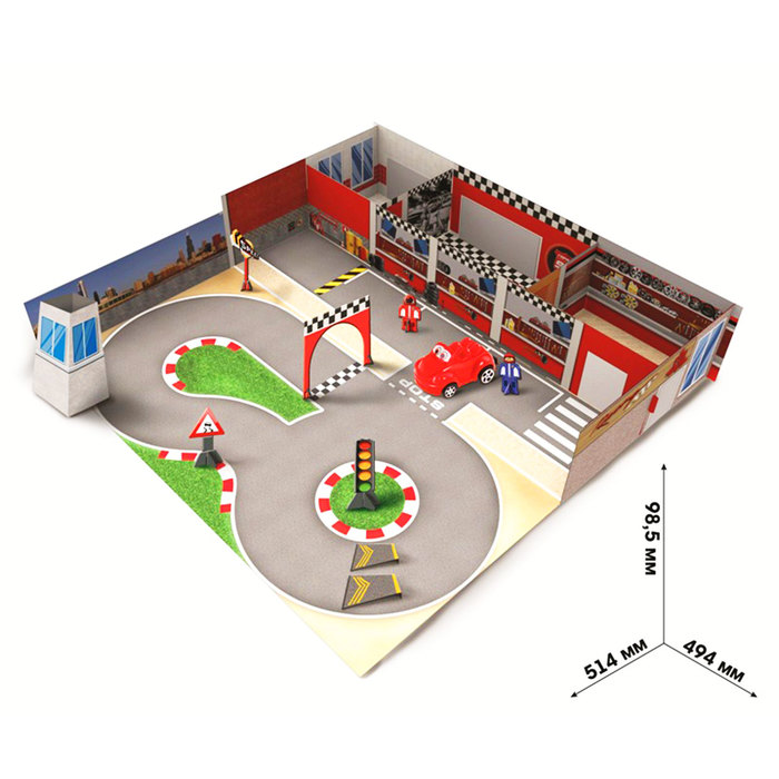 Набор игровой "Автоцентр" сборный 3D: аксессуары, 1 машина, инструкция