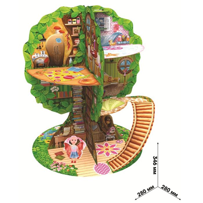 Дом для феи "Сказочный" сборный 3D, 1 куколка-фея, инструкция