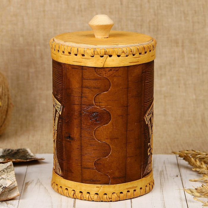 Туес «Дедушка и бабушка», чай, D=10 см