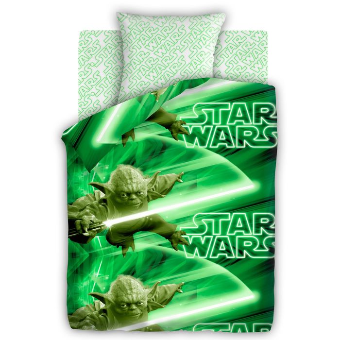 Постельное бельё "Звёздные войны" Мастер Йода 1,5 сп., размер 143х215 см, 150х214 см, 70х70 см - 1 шт., 120 г/м²
