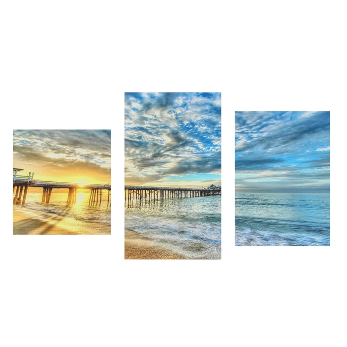 Модульная картина на подрамнике "Дорога в море", 30×44 см, 30×53 см, 30×34 см, 60×100 см