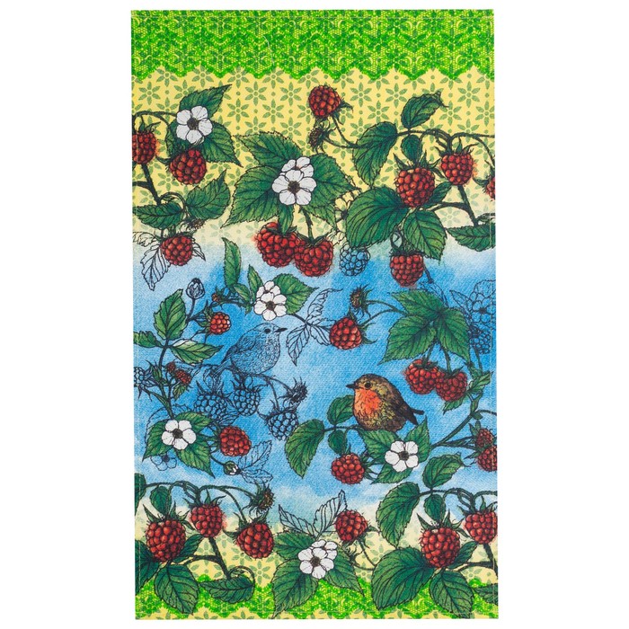 Полотенце кухонное Доляна "Малина", размер 35х62±2 см, хлопок, рогожка, 162 г/м2
