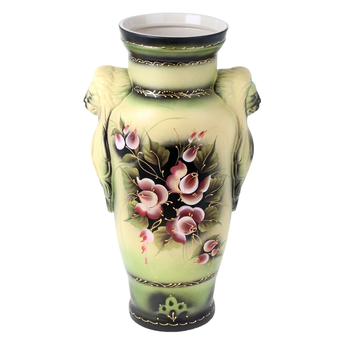 Ваза напольная "Дора" Цветы, акрил зелёная