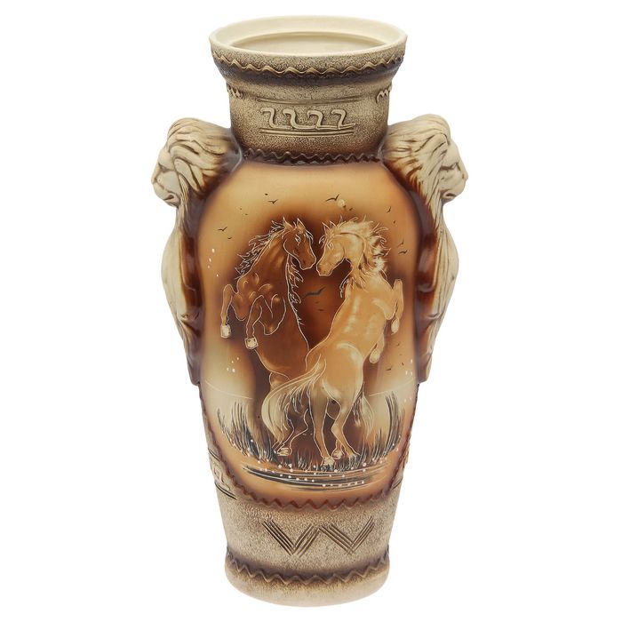 Ваза напольная форма "Дора" жемчуг Лошади
