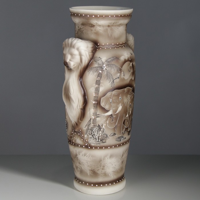 Ваза напольная "Дора" жемчуг, слон, микс