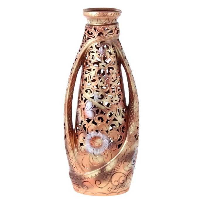 Ваза напольная "Венеция" резка, коричневая