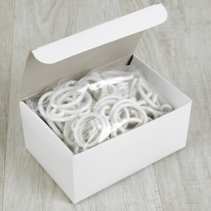 Кольцо для штор с крючком, d=35мм, цвет белый