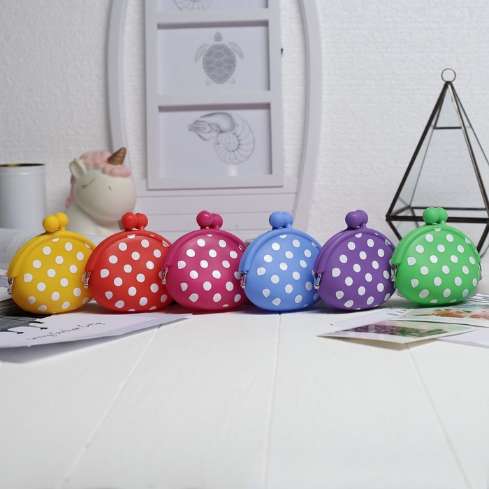 Кошелёк женский "Горошек", 1 отдел, цвета МИКС