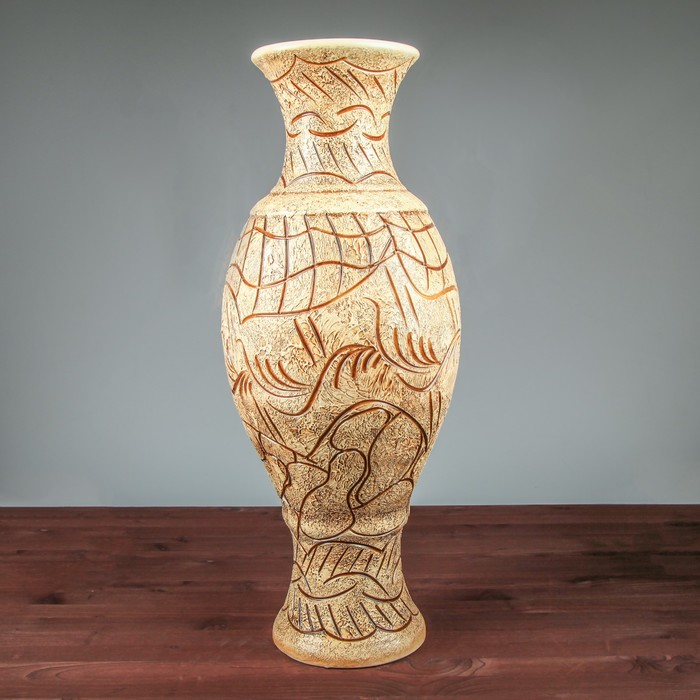 Ваза напольная "Юлия" жемчуг Абстракция