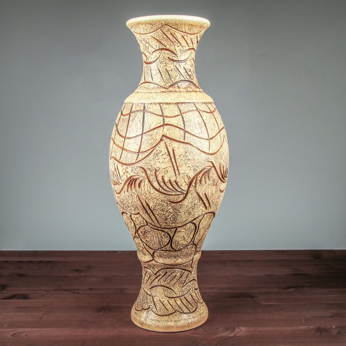 Ваза напольная "Юлия" жемчуг Абстракция