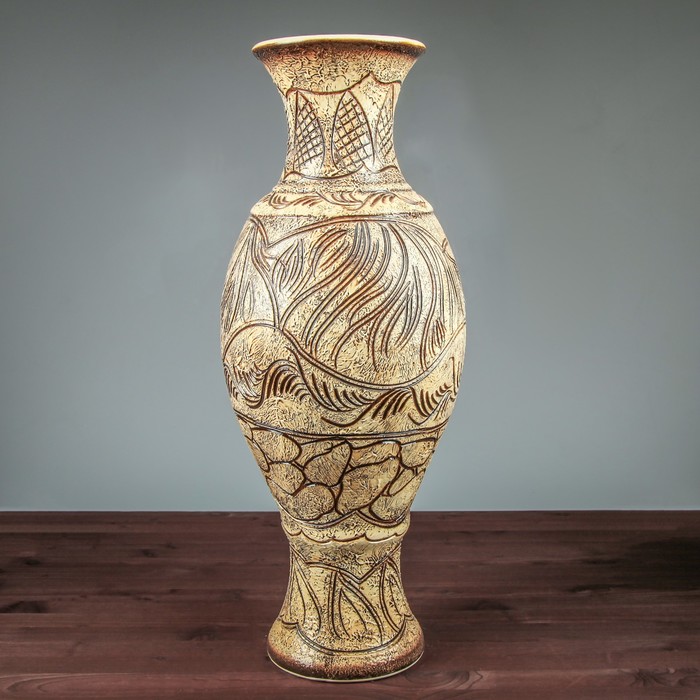 Ваза напольная "Юлия" жемчуг Абстракция