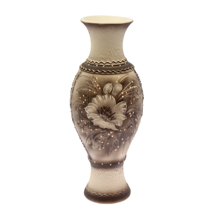 Ваза напольная "Юлия" жемчуг, цветы