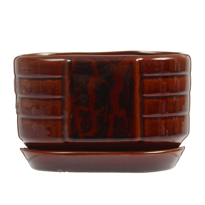 Кашпо "Овал" коричневое 1,1 л