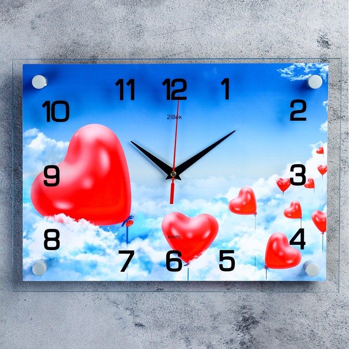 Часы настенные, серия: Люди, "Воздушные сердца", 25х35 см