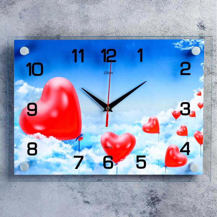 Часы-картина настенные, серия: Люди, Воздушные сердца, 25х35 см