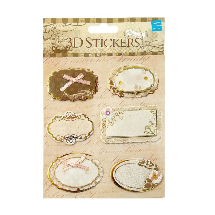 Наклейка для декора 3D "Цветочная рамочка"