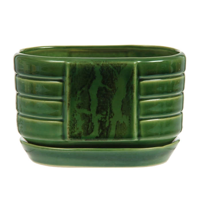 Кашпо "Овал" зелёное 1,1 л