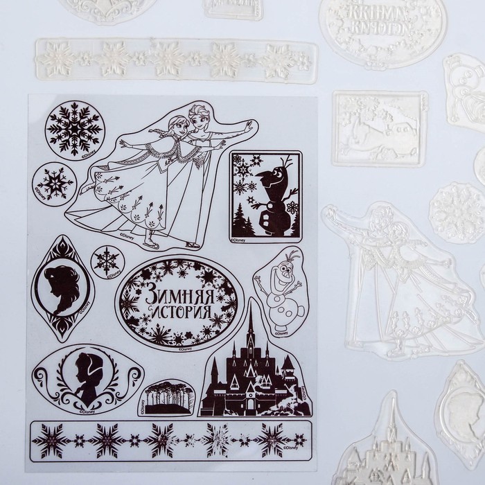Набор штампов для творчества "Зимняя история",Холодное сердце, 14 х18 см