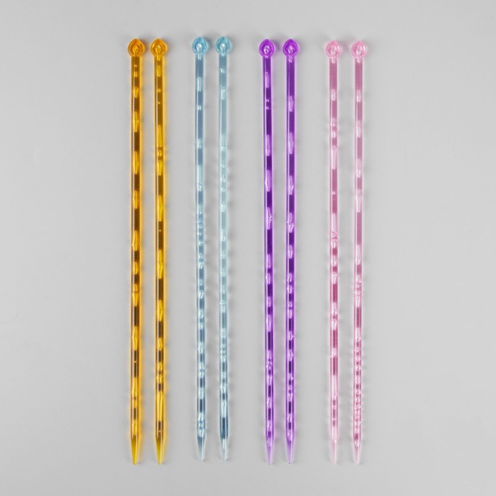 Спицы для вязания, прямые, d=7мм, 35см, 2шт, цвет МИКС