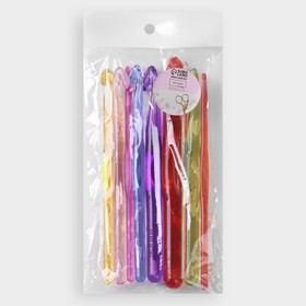 Набор крючков для вязания, d = 3-12 мм, 14 см, 9 шт, цвет разноцветный от Сима-ленд