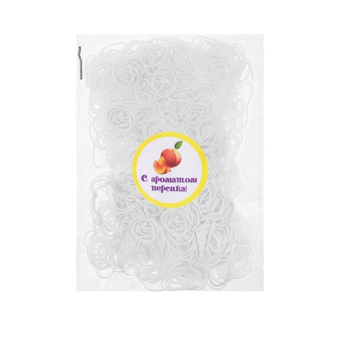 Набор резинок для волос, 200 шт., аромат персика, цвет белый