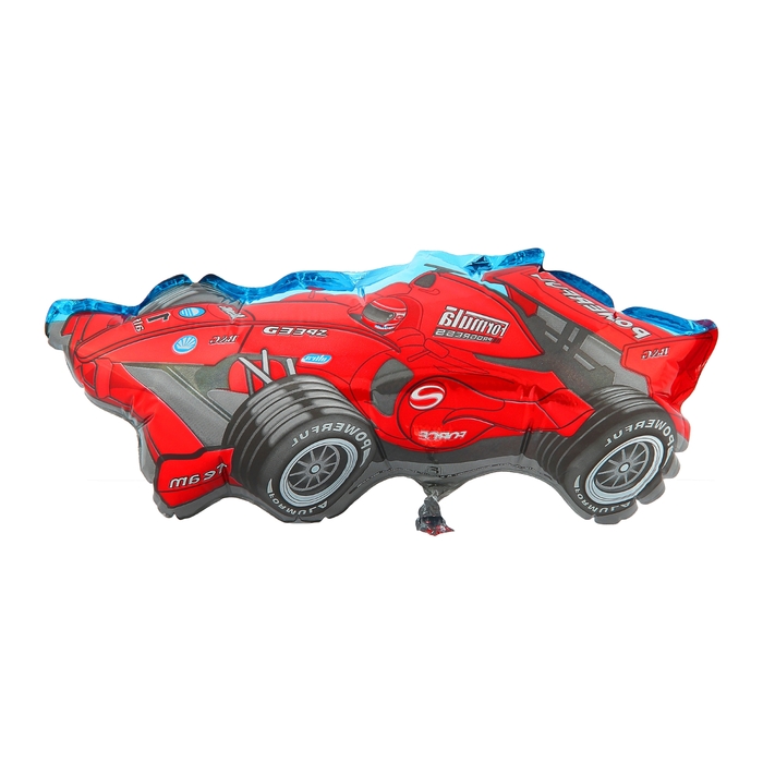 Шар фольгированный 12" "Машина гоночная" для палочки, цвет красный