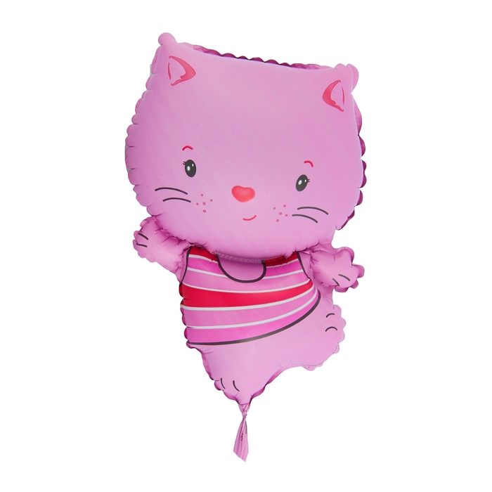 Шар фольгированный 12" "Котёнок" для палочки, цвет розовый