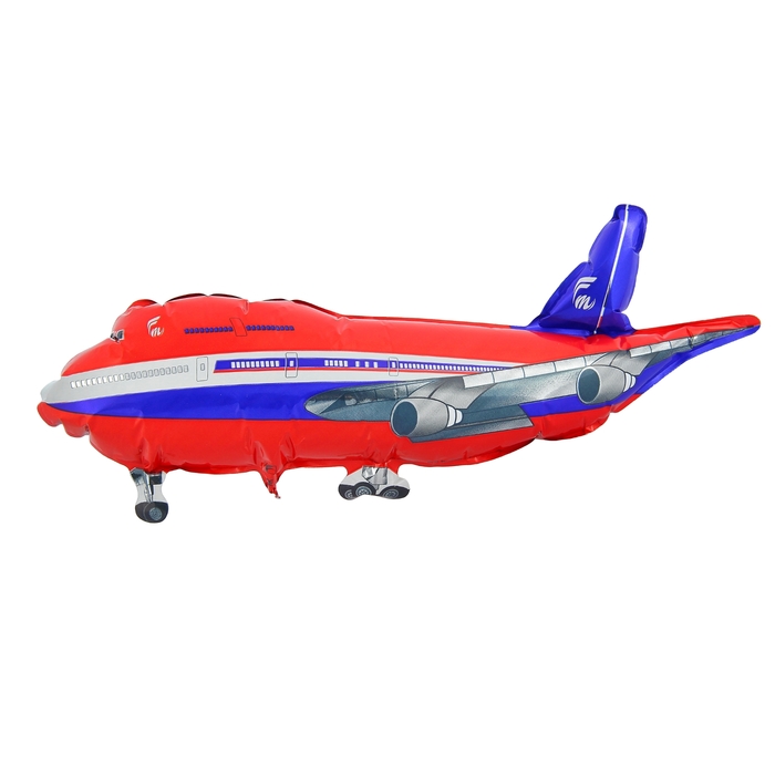 Шар фольгированный 12" "Самолёт" для палочки, цвет красный