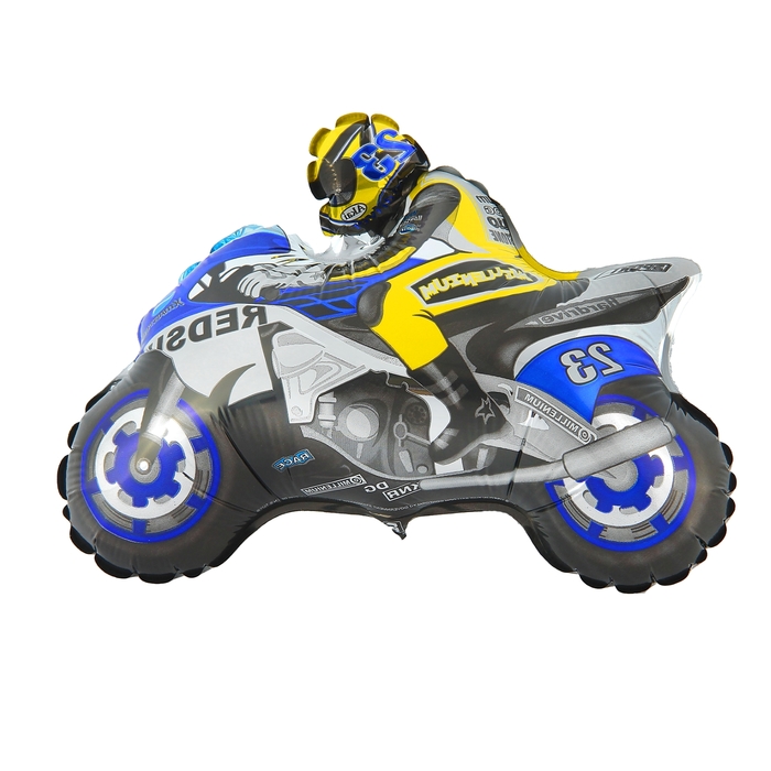 Шар фольгированный д/палочки 3 12" Мотоциклист Синий ФМ