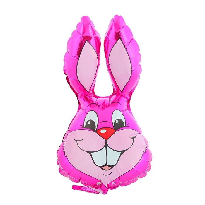 Шар фольгированный 12" "Кролик" для палочки, цвет малиновый