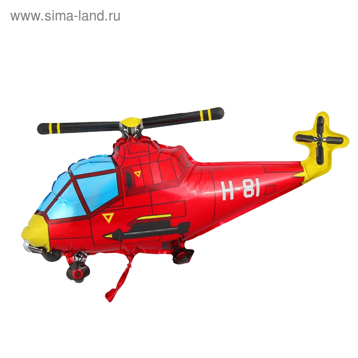 Шар фольгированный 12 «Вертолёт», цвет красный шар фольгированный 12 истребитель для палочки цвет красный