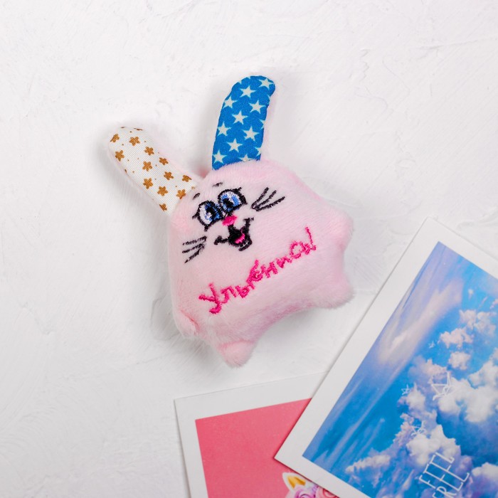 Мягкий магнит "Улыбнись", зайка