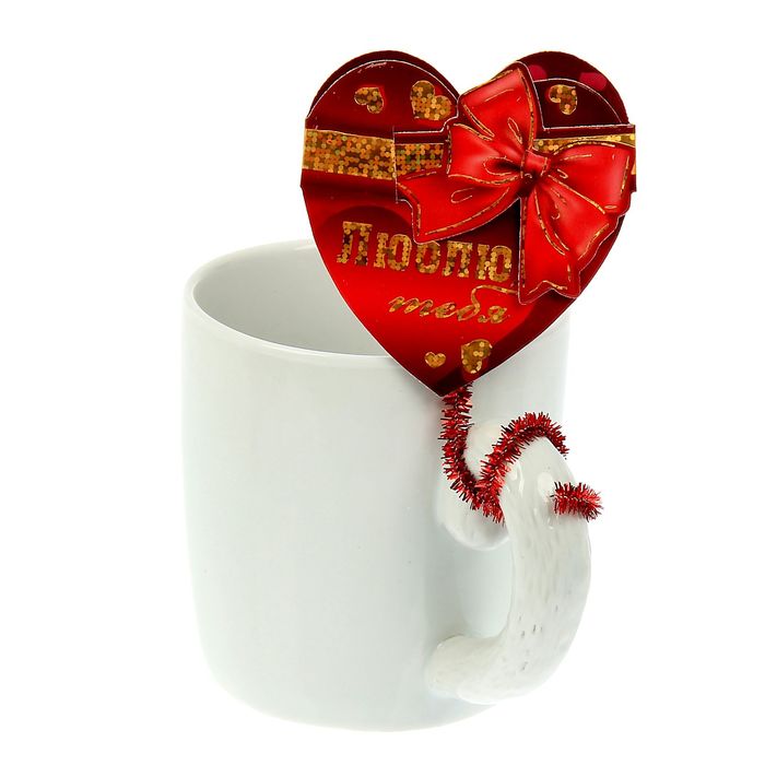 Валентинка на ножке "Люблю тебя"