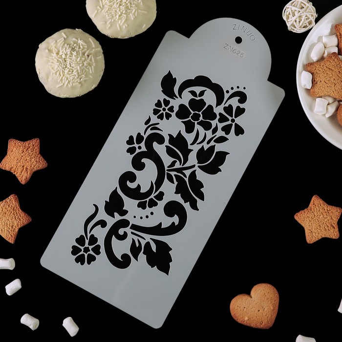 Трафарет для выпечки и нанесения айсинга 28х12 см "Цветок"