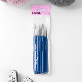 Крючок для вязания, с пластиковой ручкой, d = 0,75 мм, 13,5 см, цвет синий от Сима-ленд