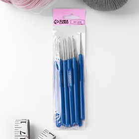 Крючок для вязания, с пластиковой ручкой, d = 1 мм, 13,5 см, цвет синий от Сима-ленд