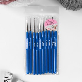 Крючок для вязания, с пластиковой ручкой, d = 1 мм, 13,5 см, цвет синий от Сима-ленд