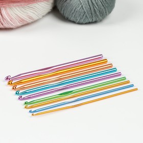 Набор крючков для вязания, d = 0,6-6,5 мм, 12,5/15 см, 22 шт, цвет МИКС от Сима-ленд