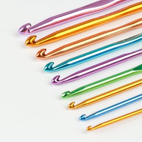 Набор крючков для вязания, d = 0,6-6,5 мм, 12,5/15 см, 22 шт, цвет МИКС от Сима-ленд