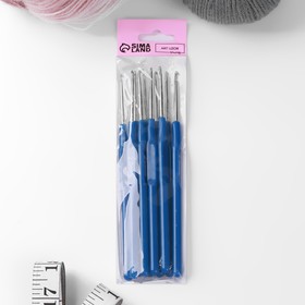 Крючок для вязания, с пластиковой ручкой, d = 2 мм, 13,5 см, цвет синий от Сима-ленд