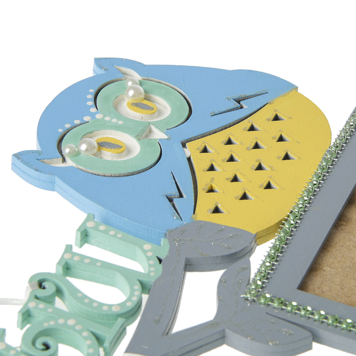 Фоторамка на 3 фото: 2 - 10х10 см, 1 - 10х15 см "Наш малыш" с совёнком