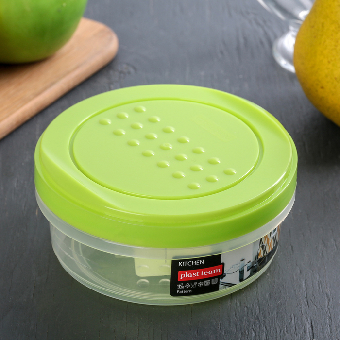 Контейнер пищевой 350 мл круглый с завинчивающейся крышкой Pattern, цвет МИКС