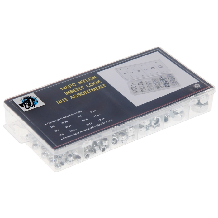 Набор гаек самоконтрящихся, высоких, 146 шт.