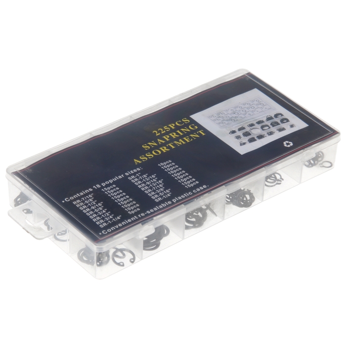 Набор колец стопорных, 225 шт.