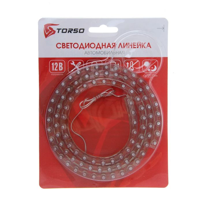 Светодиодная линейка TORSO, автомобильная, 96LED, 96 см, 12 В, IP68, свет красный