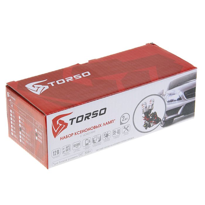Комплект ксеноновых ламп TORSO H16, для блоков DC, 12 В, 5000 К, 2 шт.