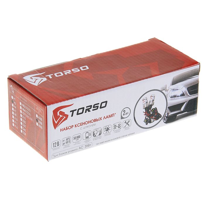 Комплект ксеноновых ламп TORSO H3, для блоков AC, 12 В, 5000 К, 2 шт.