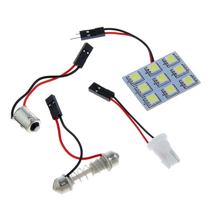 Автолампа светодиодная TORSO, универсальная, 12 В, 9 SMD-5050, свет белый