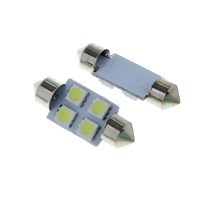 Комплект светодиодных ламп TORSO C5W, 36 мм, 12 В, 4 SMD-5050, 2 шт., свет белый